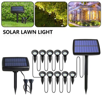 LED Solar Powered Garden Ground Light 10-in-1